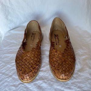Traditional Moccasins - Hand Made - Tan (Size 7)